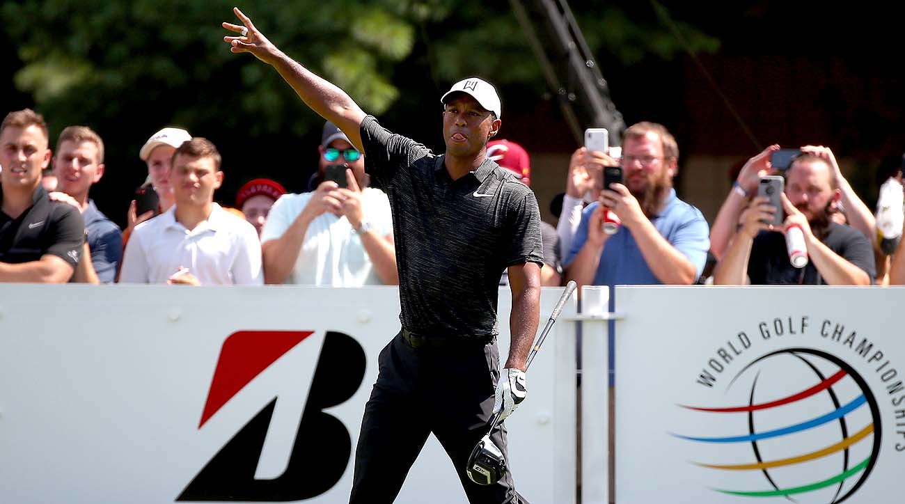 Tiger Woods fires 68, trails by five shots at WGC-Bridgestone Invitational halfway point