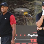 Tiger Woods and Phil Mickelson during The Match at Shadow Creek.