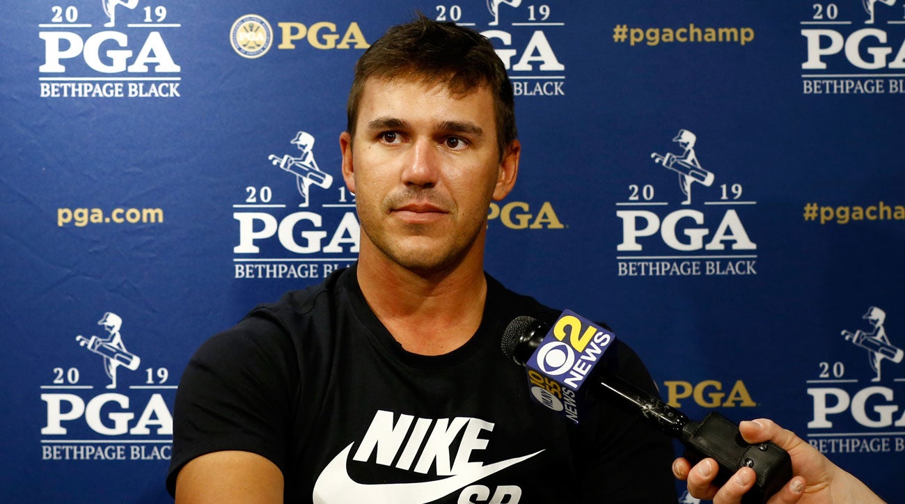 Brooks Koepka speaks to the media in New York while promoting the 2019 PGA Championship