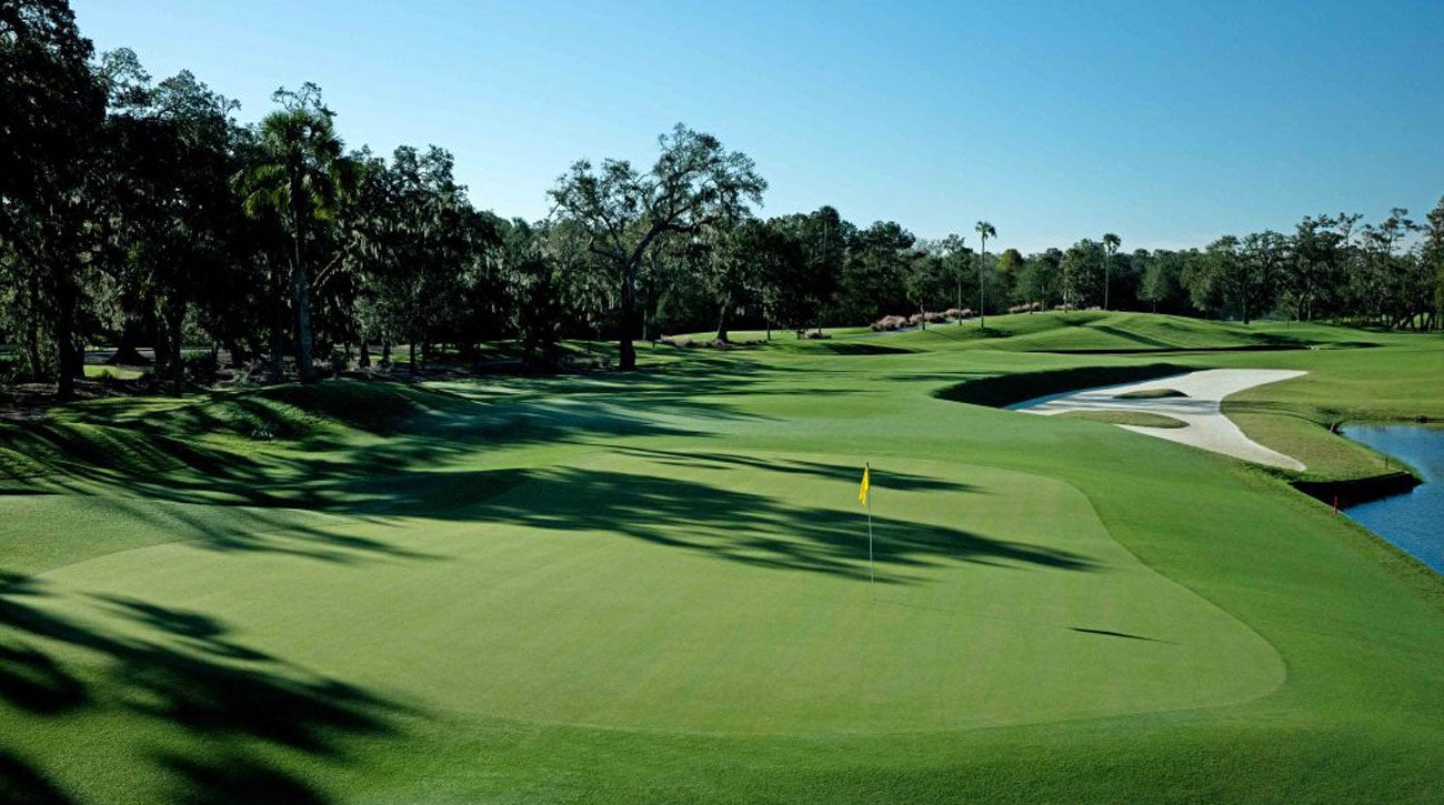 The par-4 12th hole on the Stadium Course at TPC Sawgrass.