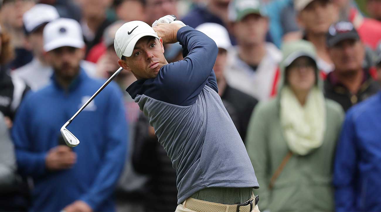 Rory McIlroy hits an approach in the Players final round.