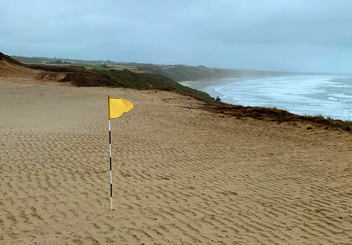 Here&rsquo;s what it looks like when you stand on the 16th green and look back toward its tee box.
