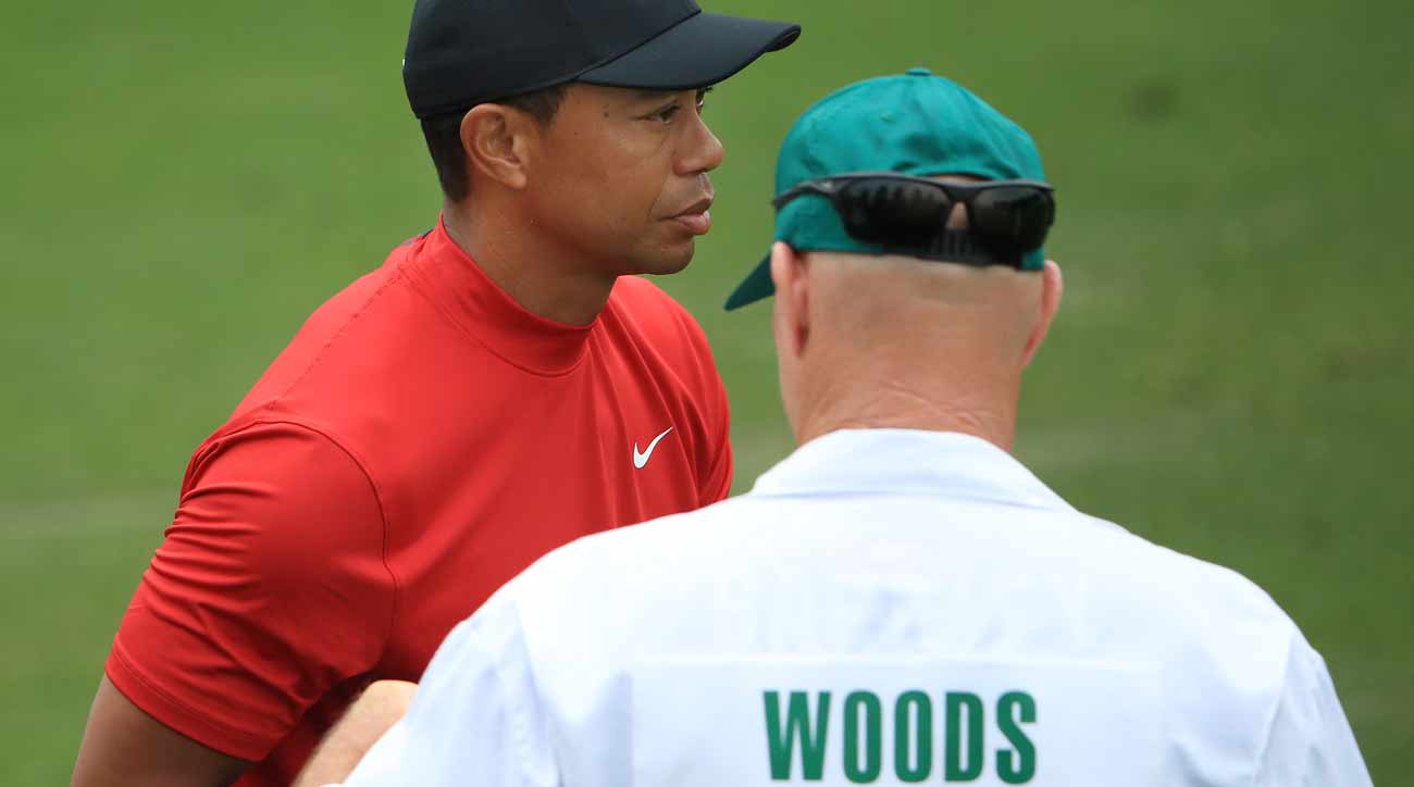 Tiger Woods' caddie Joe LaCava was rocking a Saquon Barkley Giants jersey on Sunday.