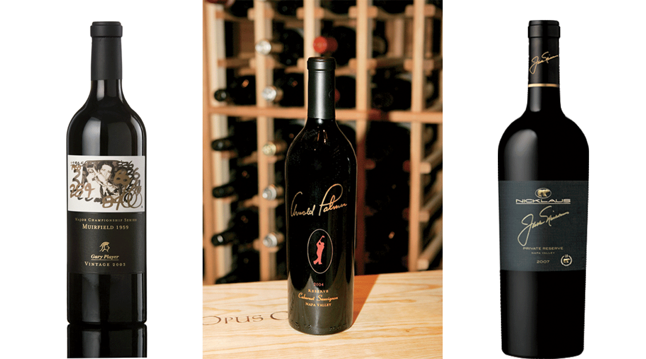 From left to right: Gary Player, Arnold Palmer and Jack Nicklaus's top-rated wines.