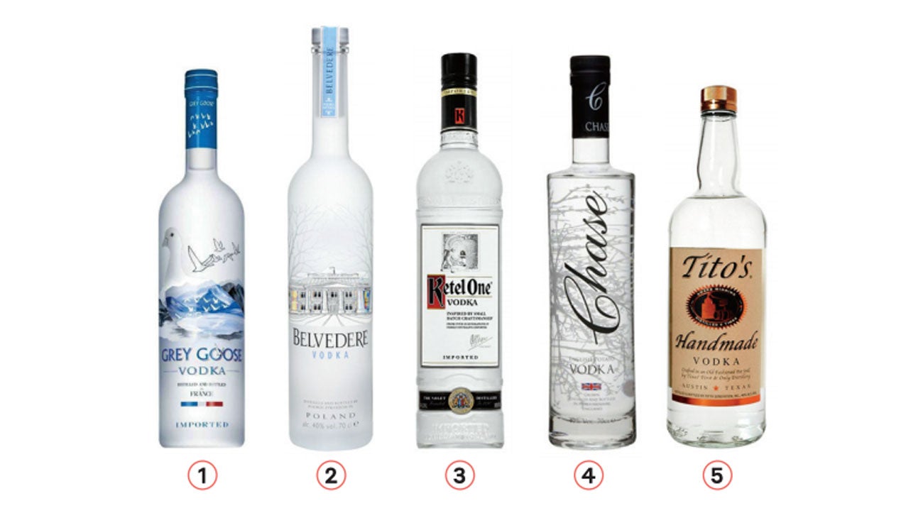 Bottles of vodka