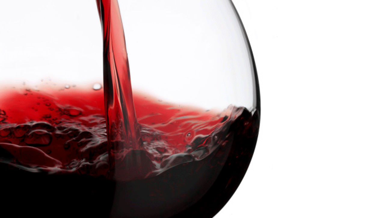Red wine in glass