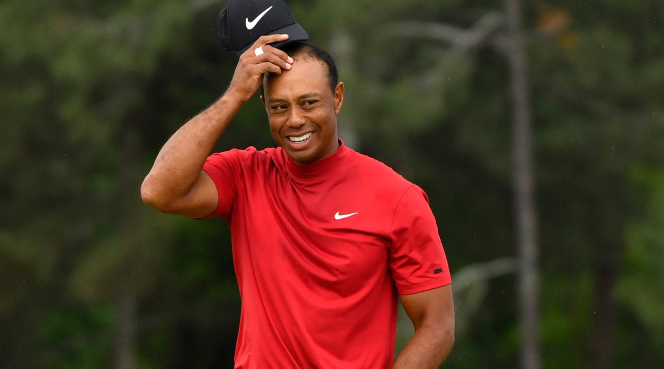 Tiger Woods after sinking the winning putt at the 2019 Masters.
