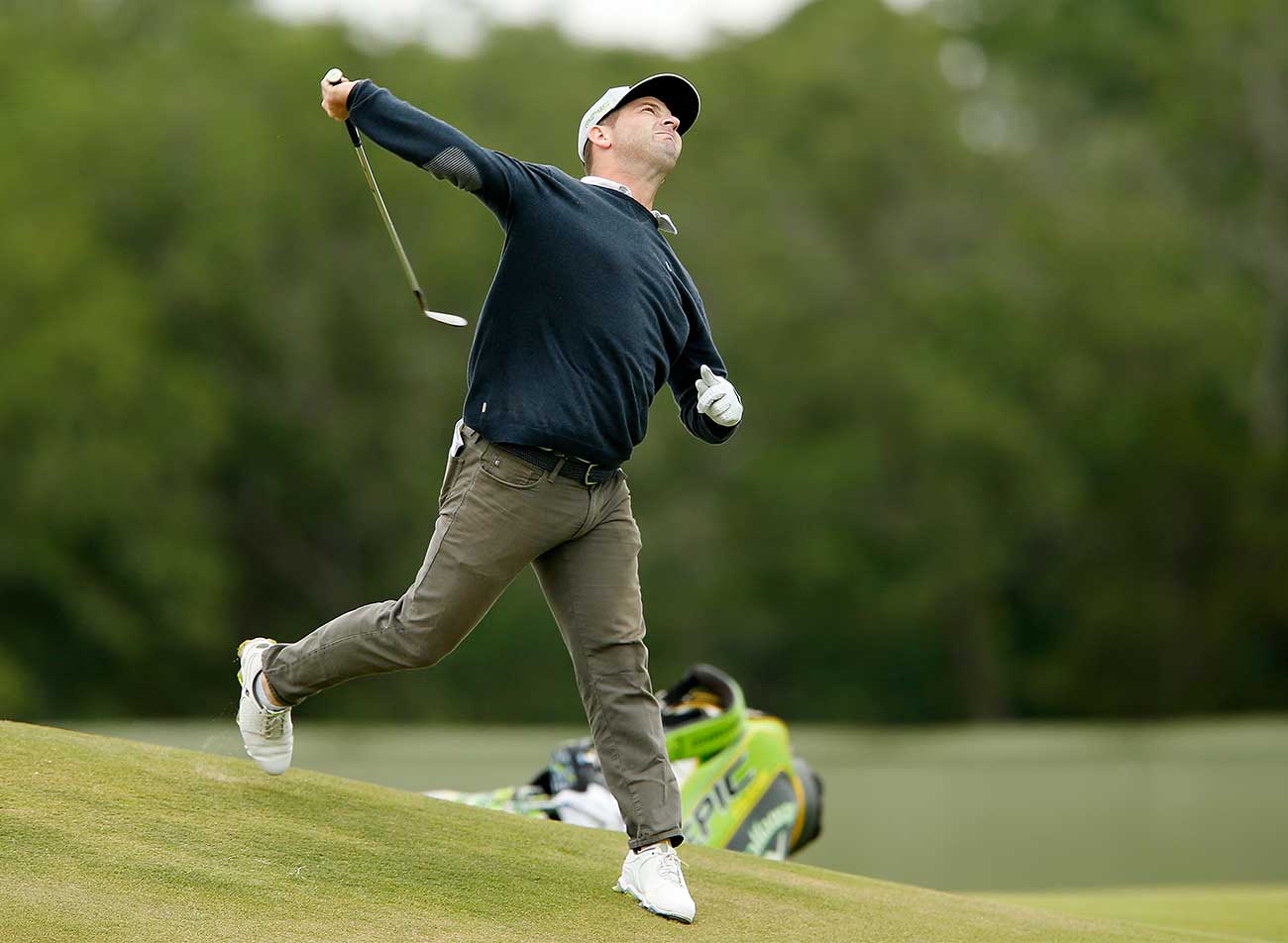 Matt Every throws his club during the second round of the AT&T Byron Nelson.