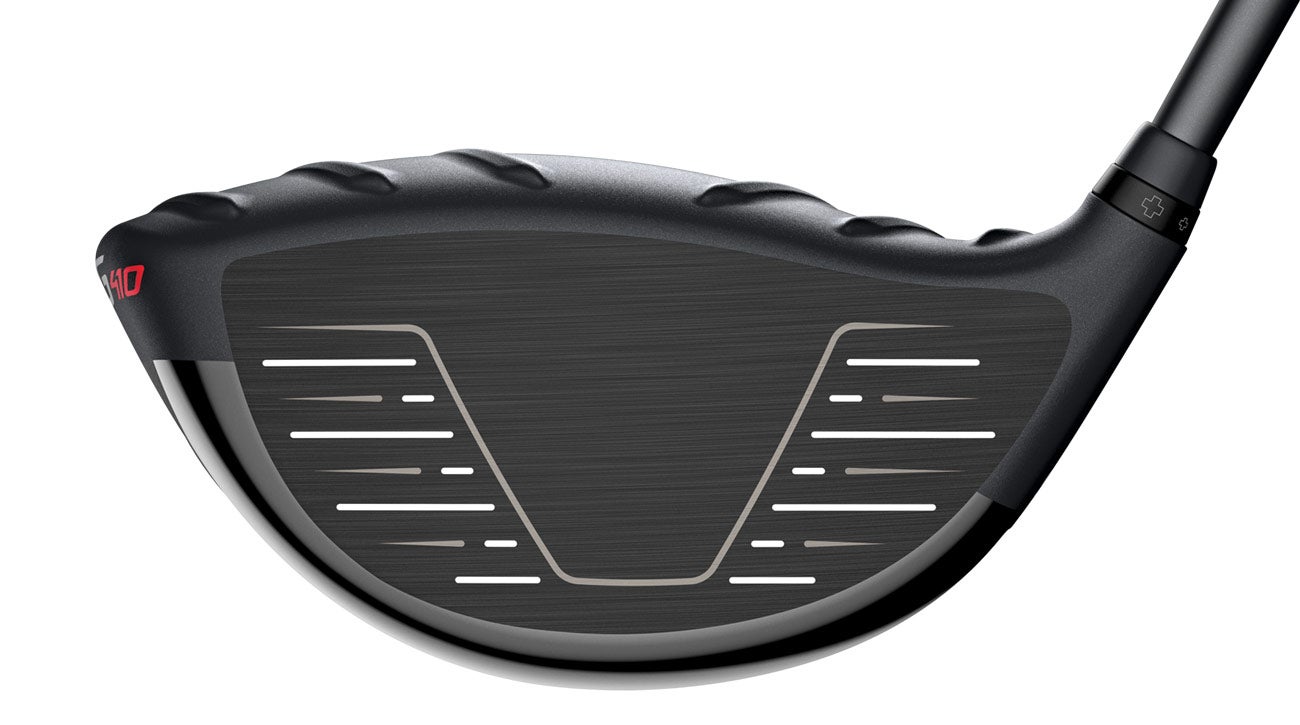 A view of the face on the Ping G410 LST driver.
