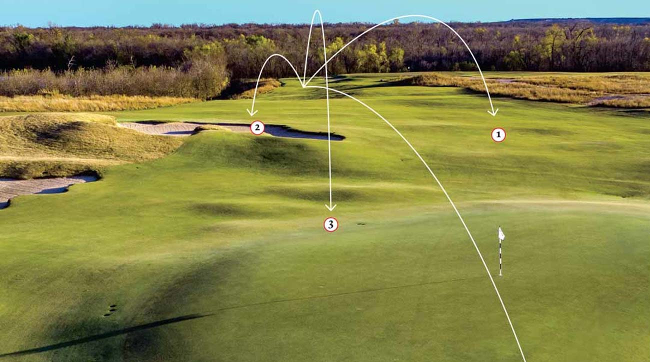 Trinity Forest's drivable par-4 5th hole.