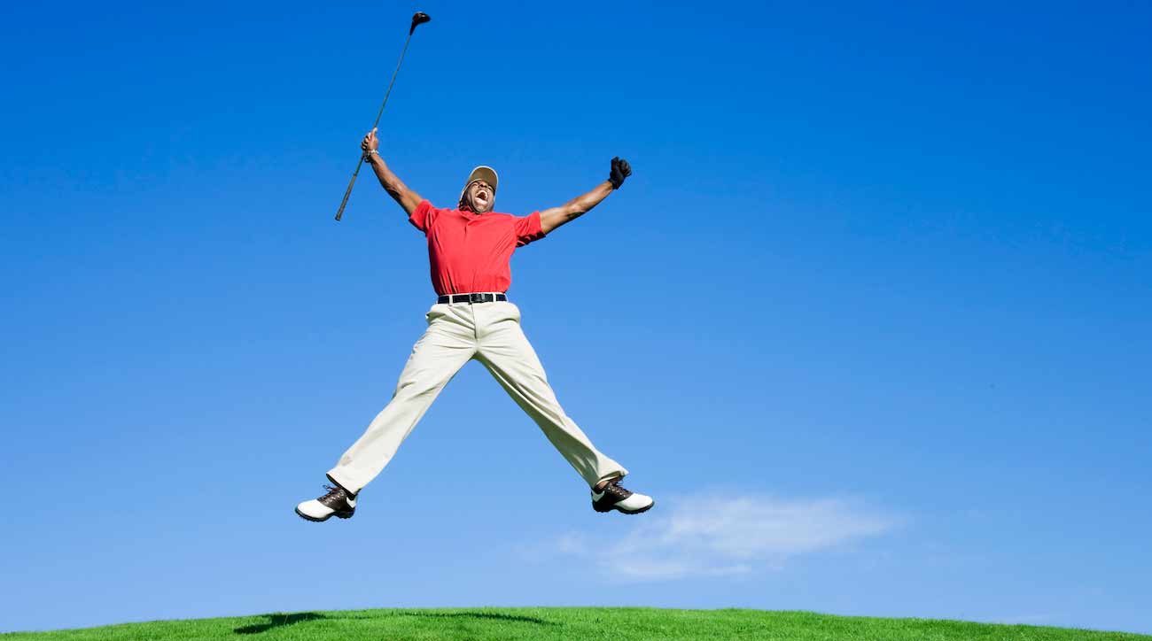 happy hole in one golfer