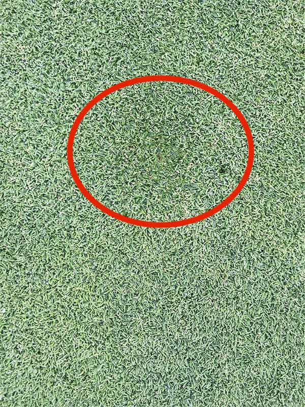 Gary Woodland's divot at the U.S. Open.