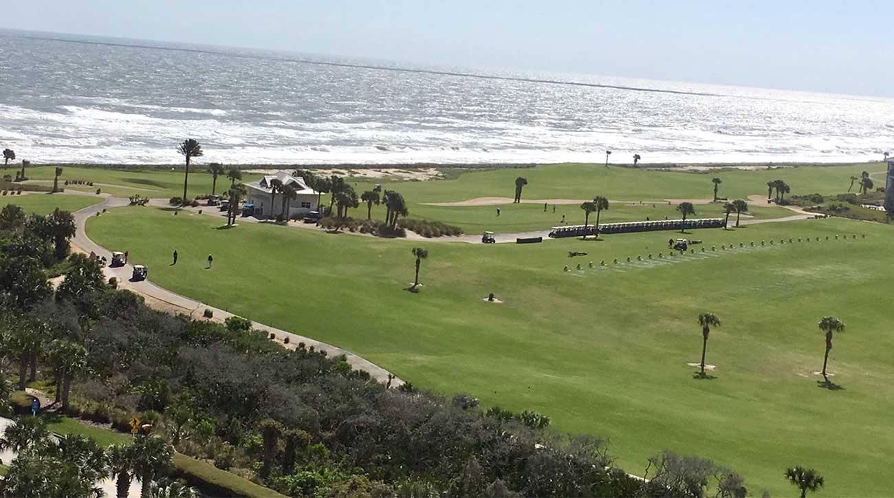 A view of the Ocean Course, and the Atlantic Ocean, from one of the rooms at Hammock Beach Resort.