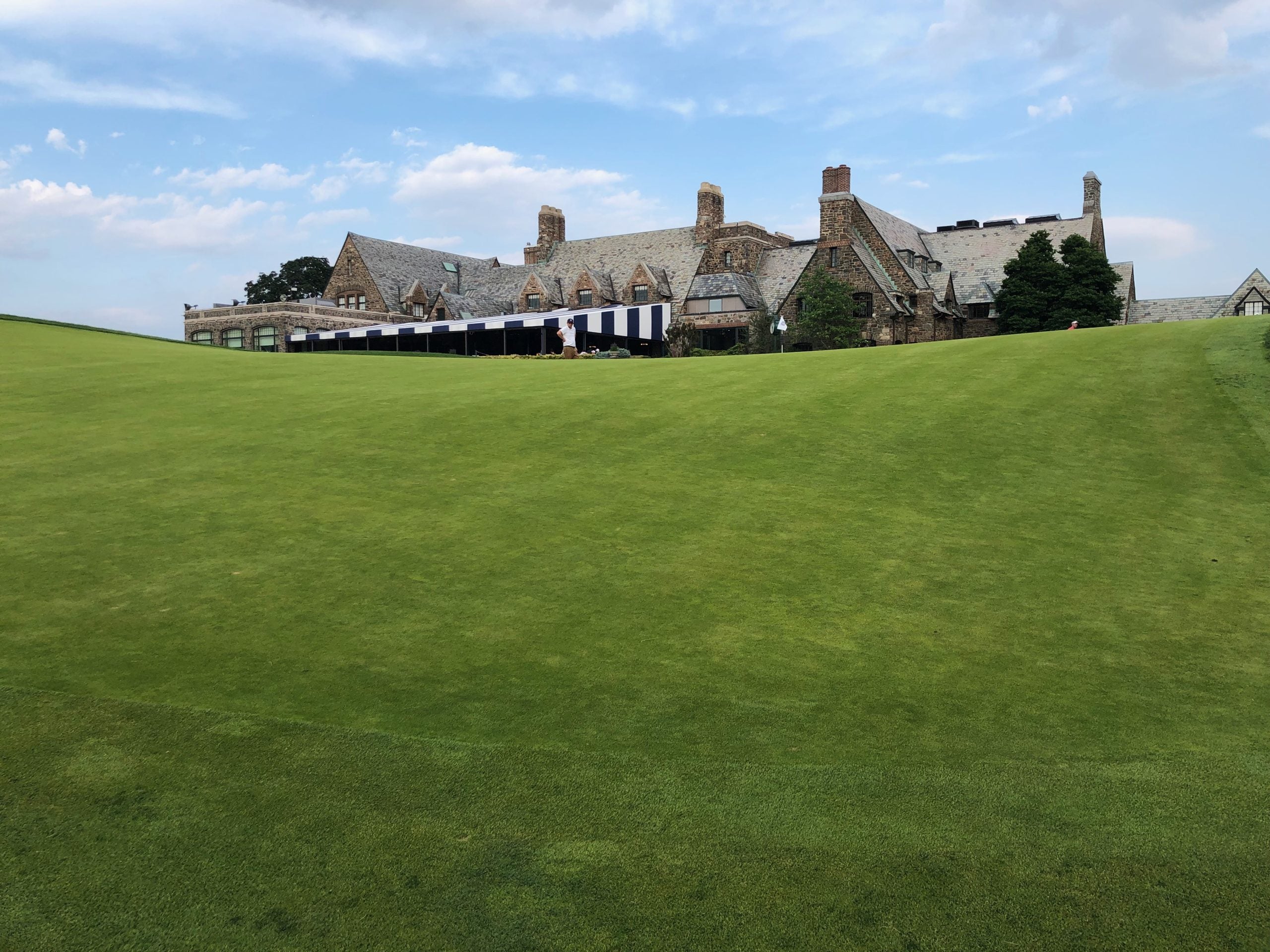 A view from the bottom of the challenging 18th green.