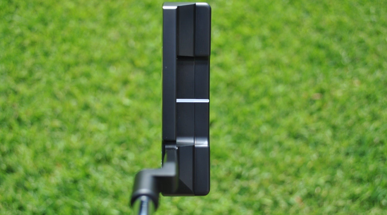 A view of the putter from the address position. 