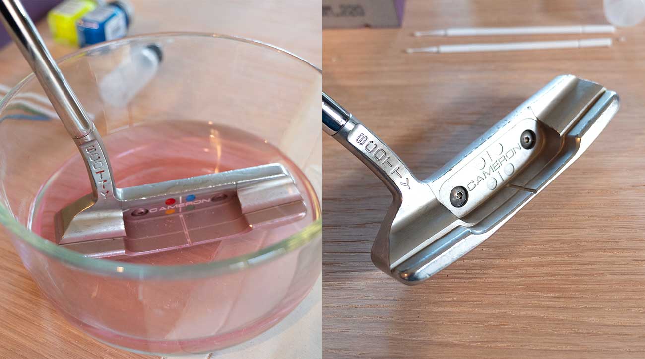 Soak it in acetone to remove the paint, and then wash and make sure it&rsquo;s both clean and dry before you start painting.