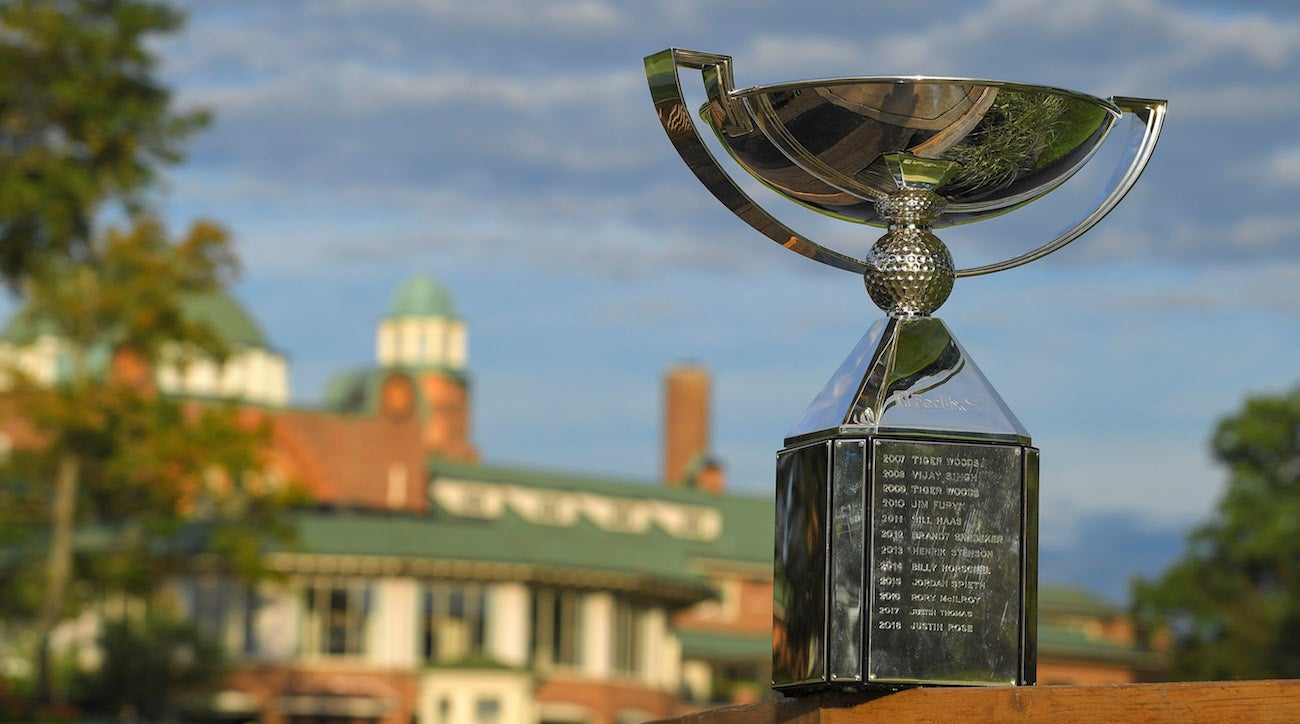 MEDINAH, IL - AUGUST 16 : A photo illustration of the FedEx Cup trophy during the second round of the BMW Championship at Medinah Country Club (No. 3) on August 16, 2019 in Medinah, IL. (Photo by Stan Badz/PGA TOUR via Getty Images)
