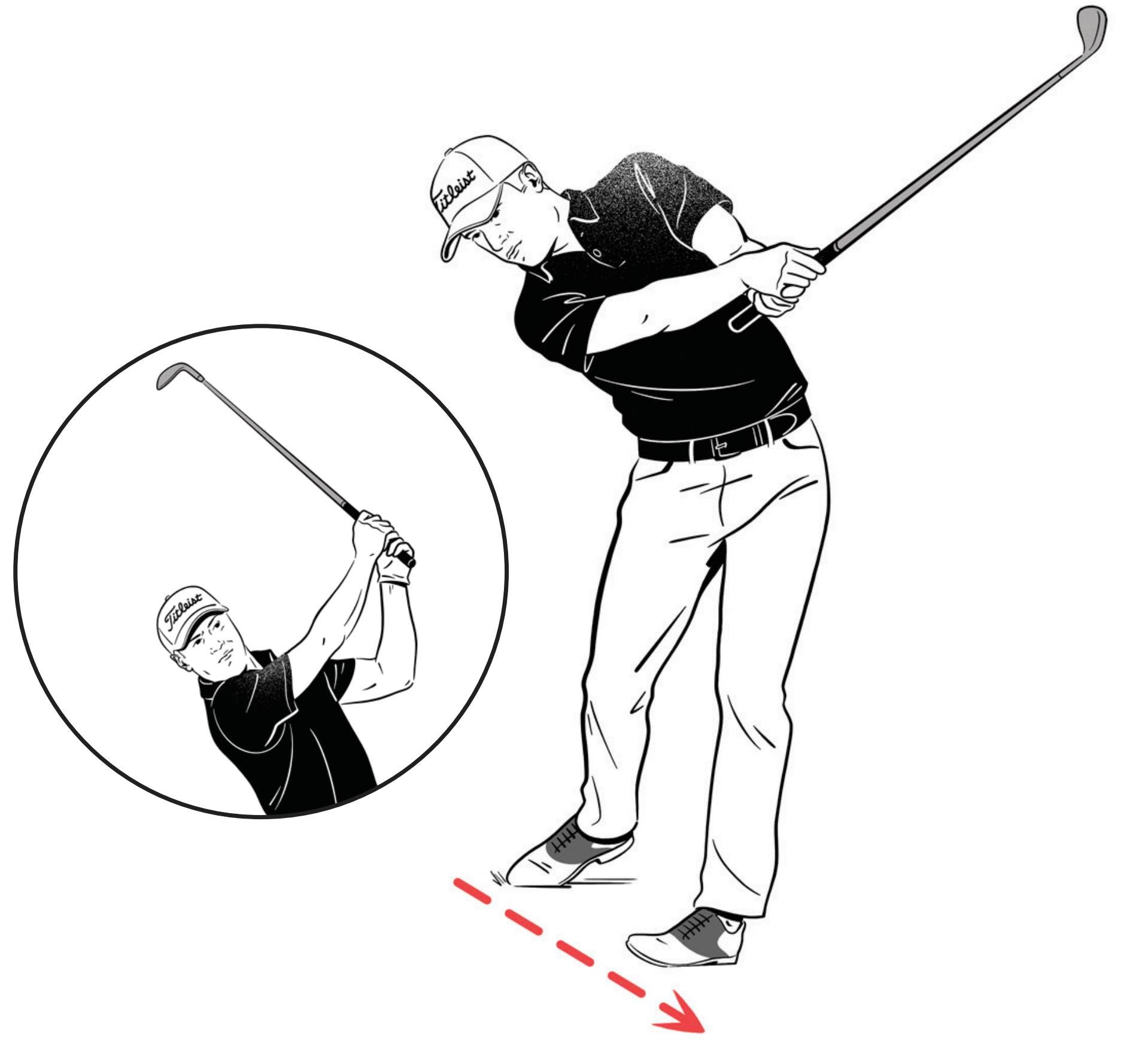 When I find myself in a really tricky or uneven lie, I’ll more often than not make the following adjustments: 1) choke down, 2) widen my stance, and 3) abbreviate my follow-through. This combination helps me maintain balance from start to finish and dramatically improves my chances of making solid contact on the sweet spot. This is the priority when dealing with imperfect lies. I make an extra adjustment on sloping lies. If I’m on a downslope, I’m careful to tilt my shoulders at setup to match the direction of the slope. I stay down on the ball all the way through the shot, swinging “down the hill.” This move guards against me catching the shot thin.