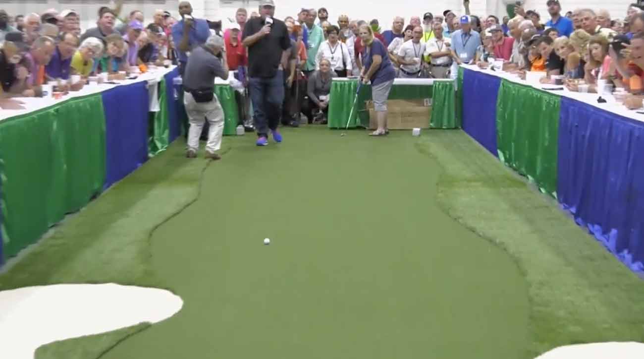 WATCH: Golfer drains 100-foot putt to win $25K