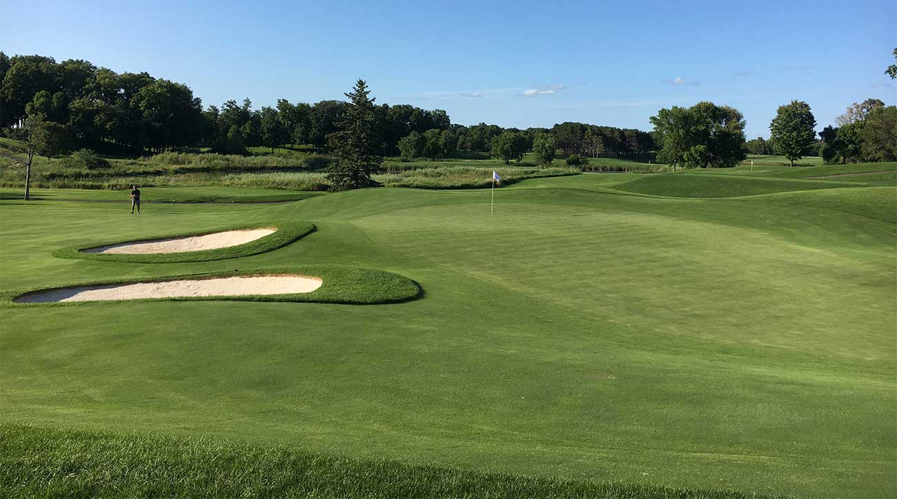 A view from the right side of the green on the par-4 17th hole.