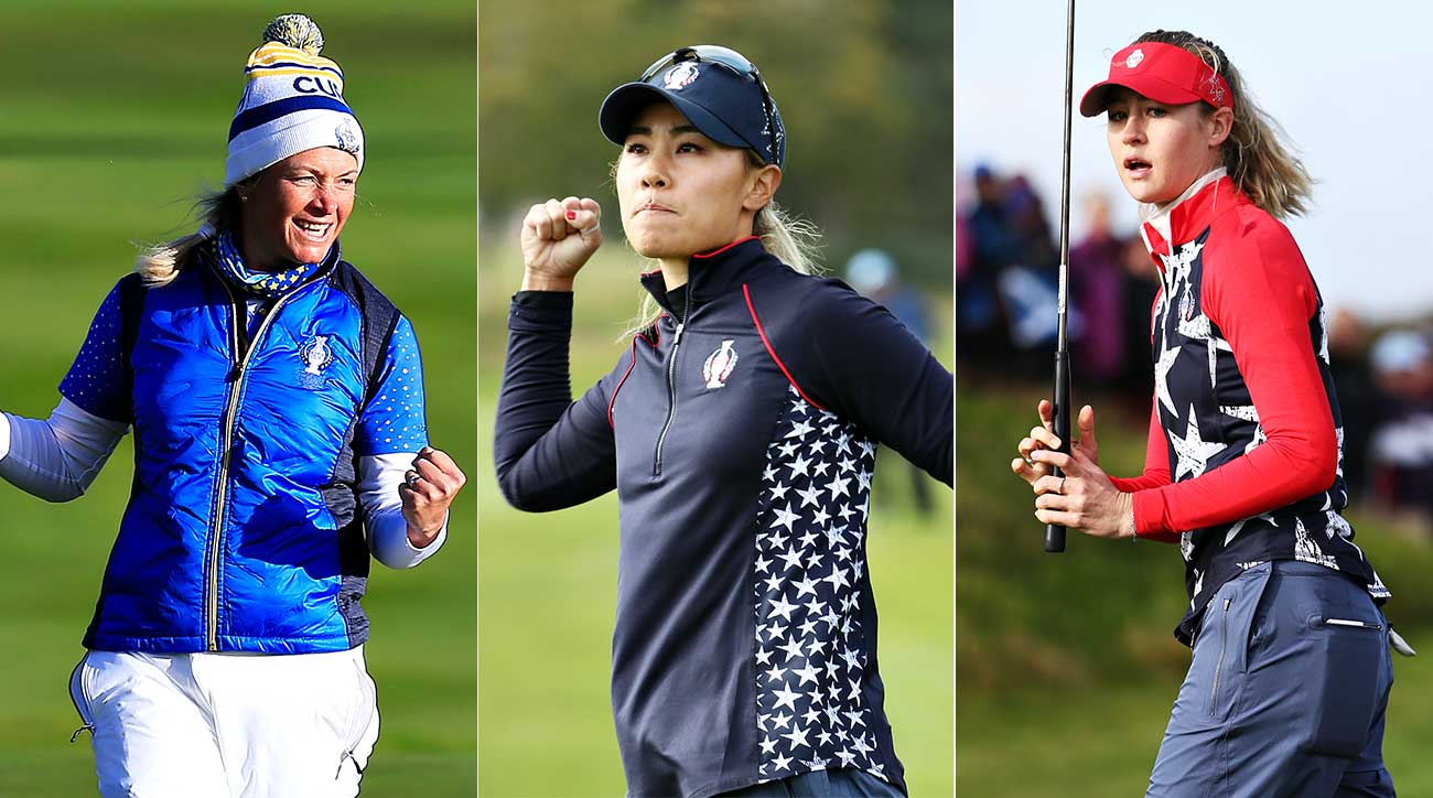 Suzann Pettersen, Danielle Kang and Nelly Korda at the 2019 Solheim Cup.