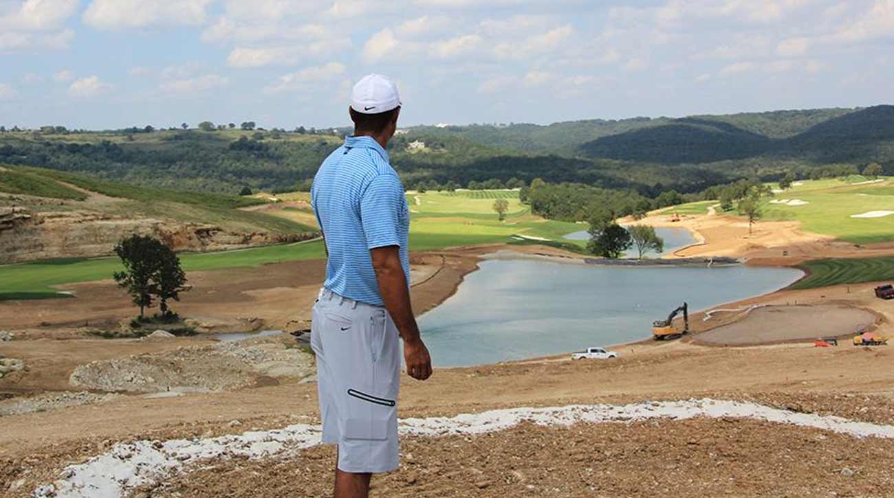 Tiger Woods surveys his Payne's Valley public golf course design