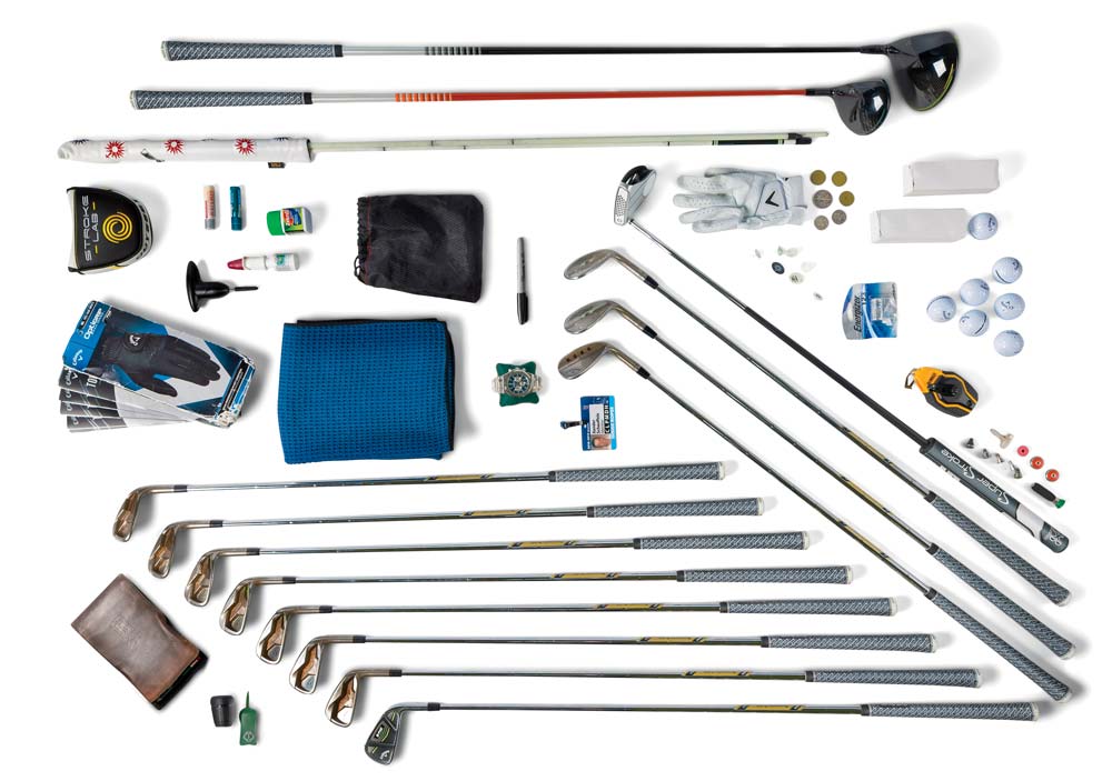 The content of Xander Schauffele's Tour golf bag.