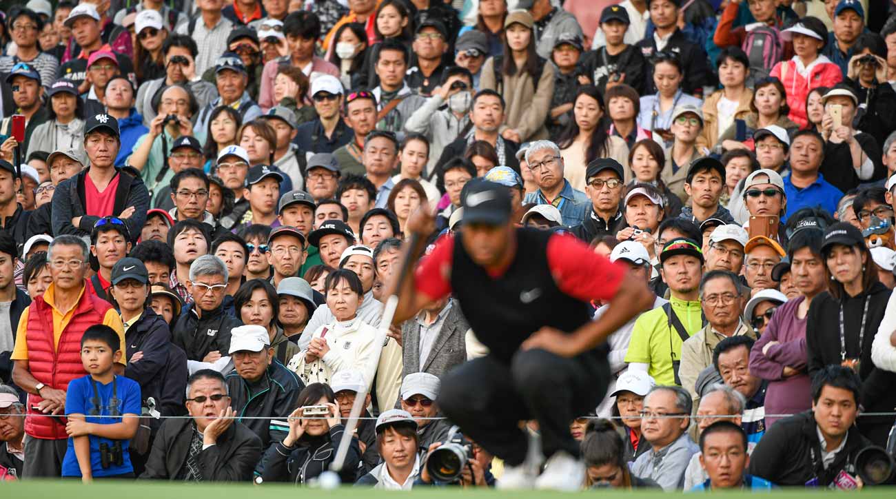 Tiger Woods won No. 82 on Sunday in front of thousands of adoring Japanese fans.