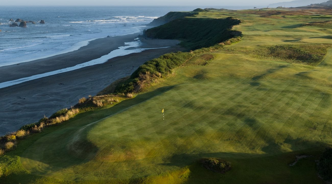 The look back down the par-3 7th hole.