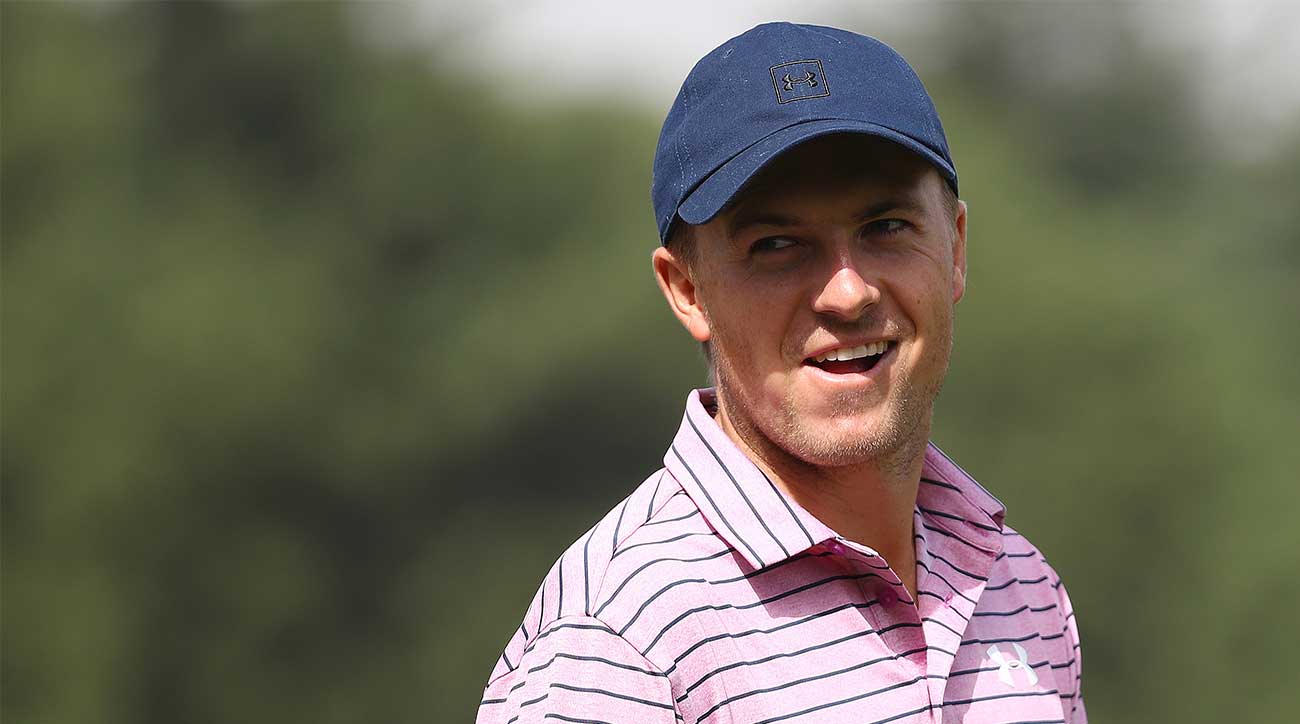 Jordan Spieth looks on during a practice round at the WGC-HSBC Champions in China.