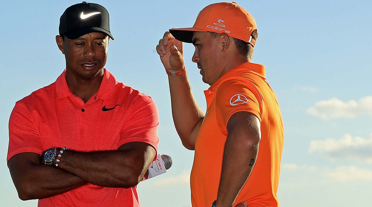 Tiger Woods and Rickie Fowler at the 2017 Hero World Challenge