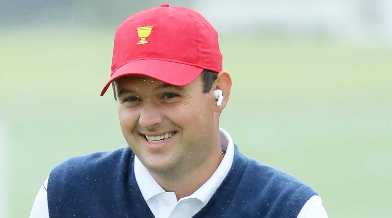 Patrick Reed looks on during a practice round at the 2019 Presidents Cup.