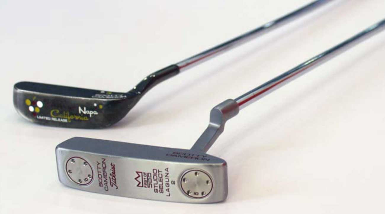 Scotty Cameron putters are frequently targeted by counterfeiters — like these two fakes.
