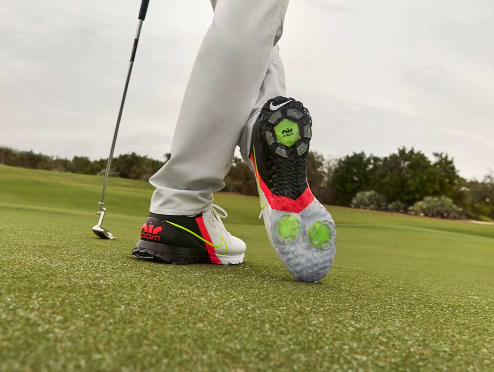 Brooks Koepka with the new Nike Air Zoom Infinity Tour golf shoes.