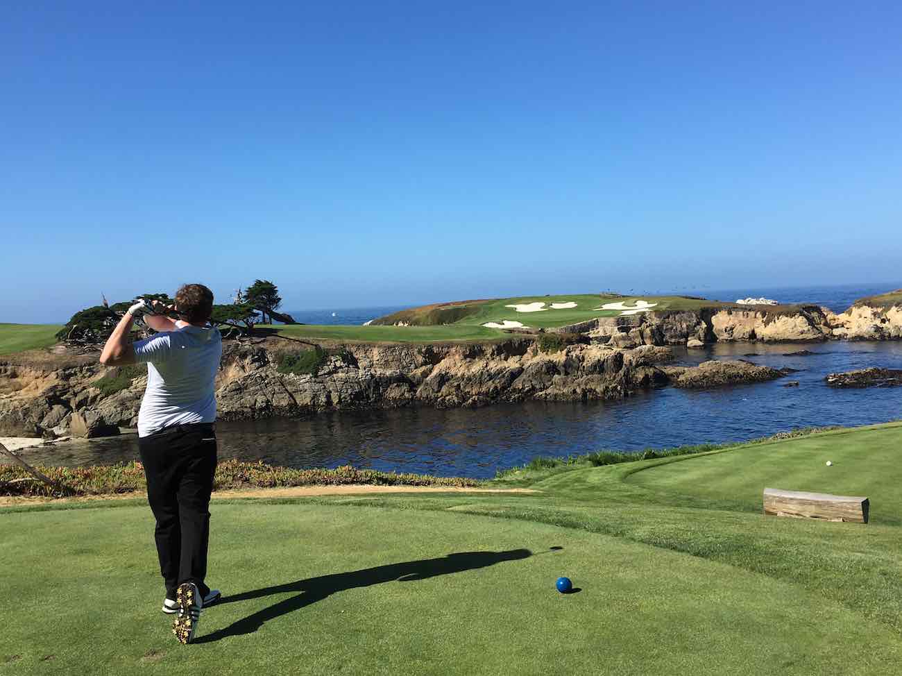 A picture of the 16th hole at Cypress Point Club