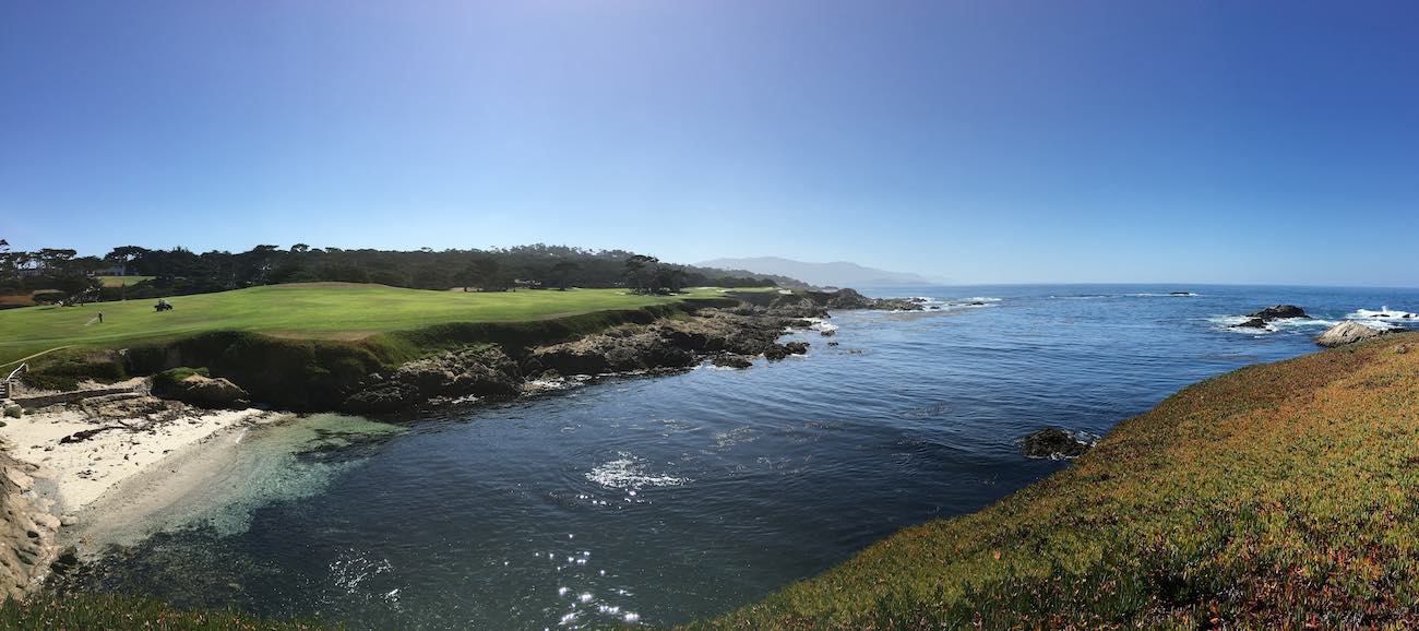 A picture of the 17th hole at Cypress Point Club