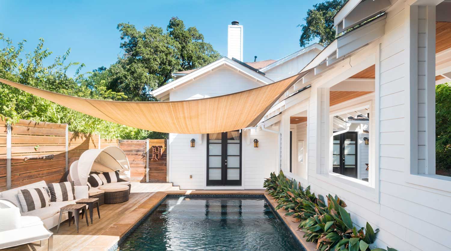 pool with canopy in Austin, Texas.
