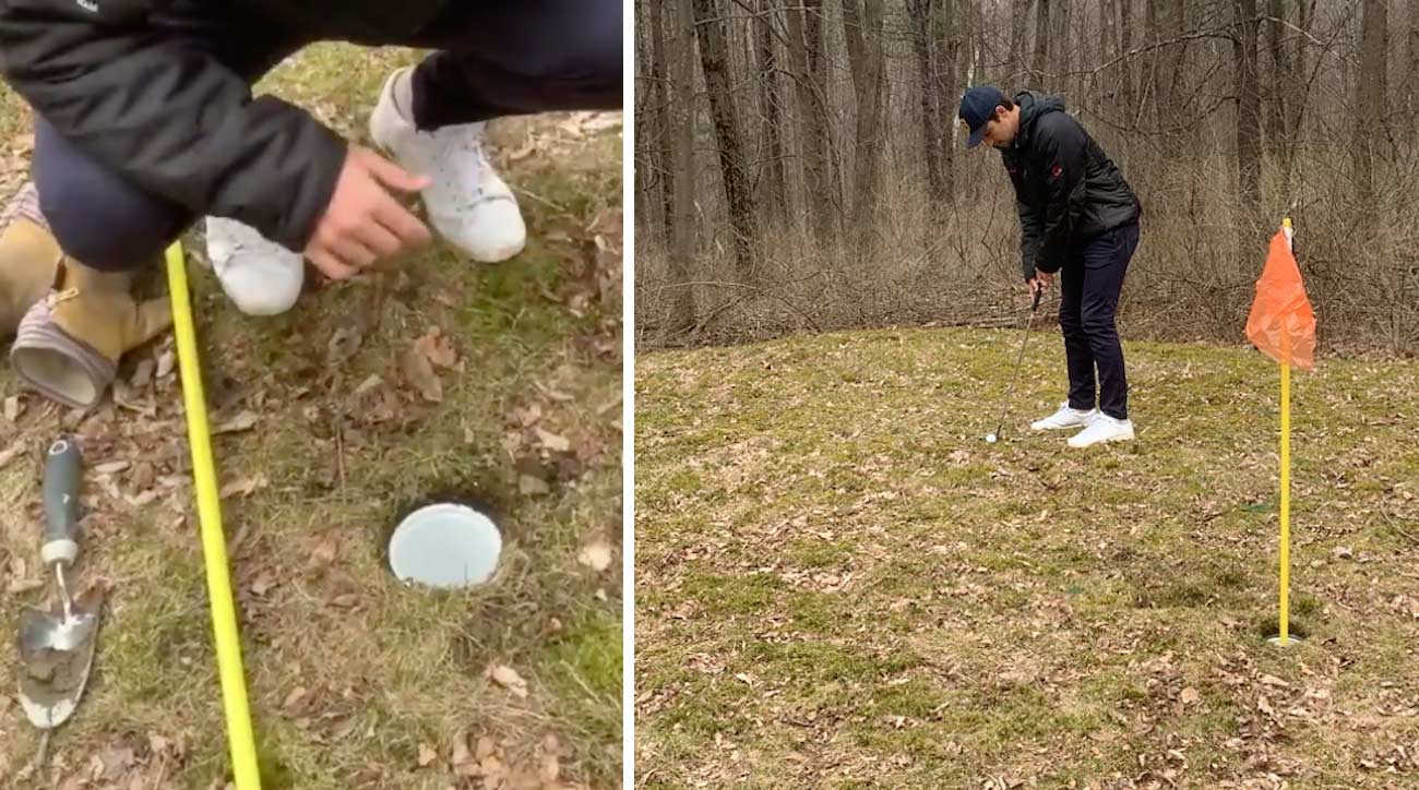 backyard golf hole