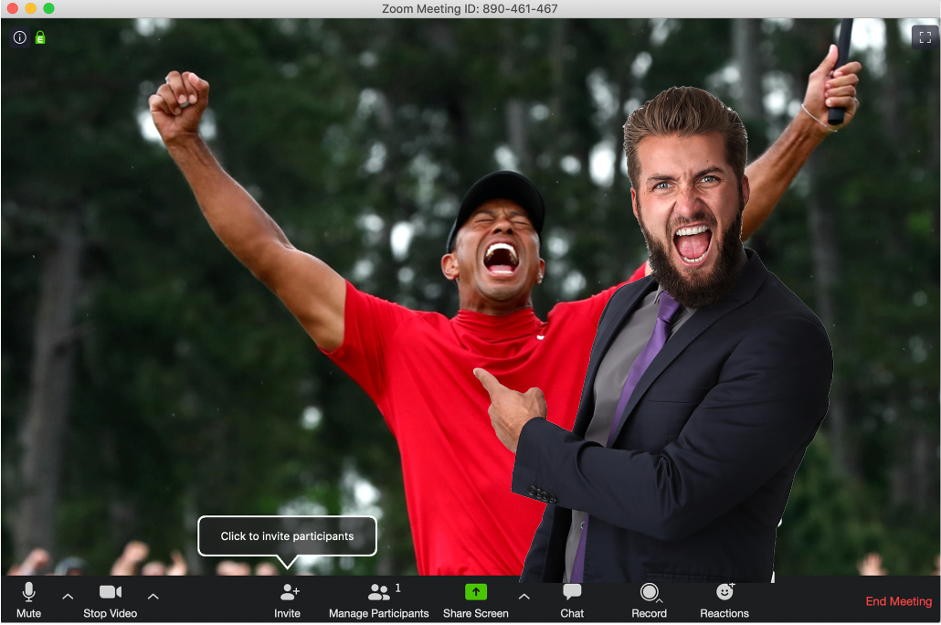 zoom background tiger woods