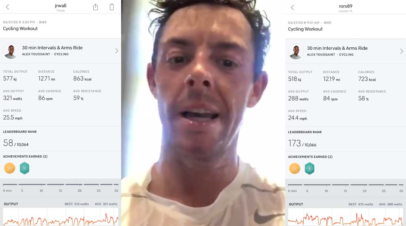 I raced Rory McIlroy, pro golf's Peloton King, and won