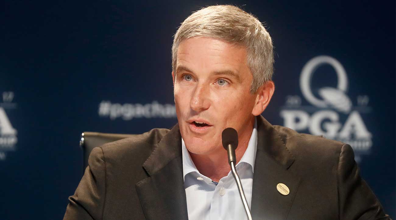 Jay Monahan speaks at podium