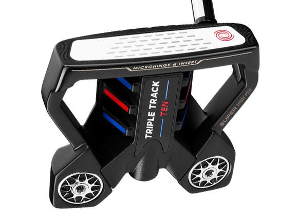 The bottom of the Odyssey Triple Track Ten putter.