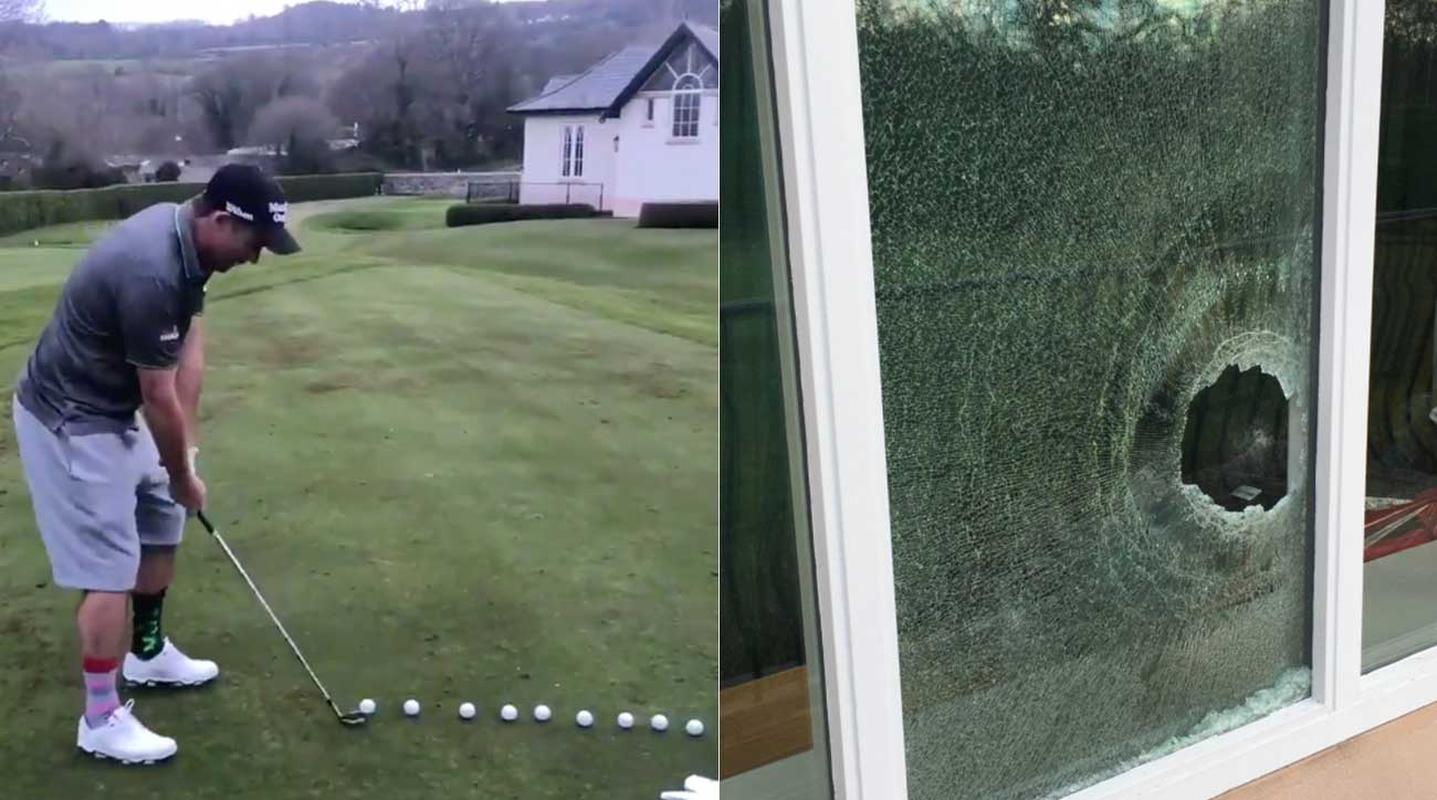 Padraig Harrington hits a golf shot.