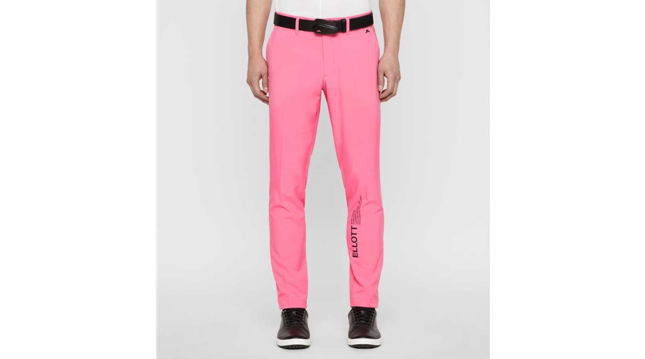 Pink men's golf pants from J.Lindeberg