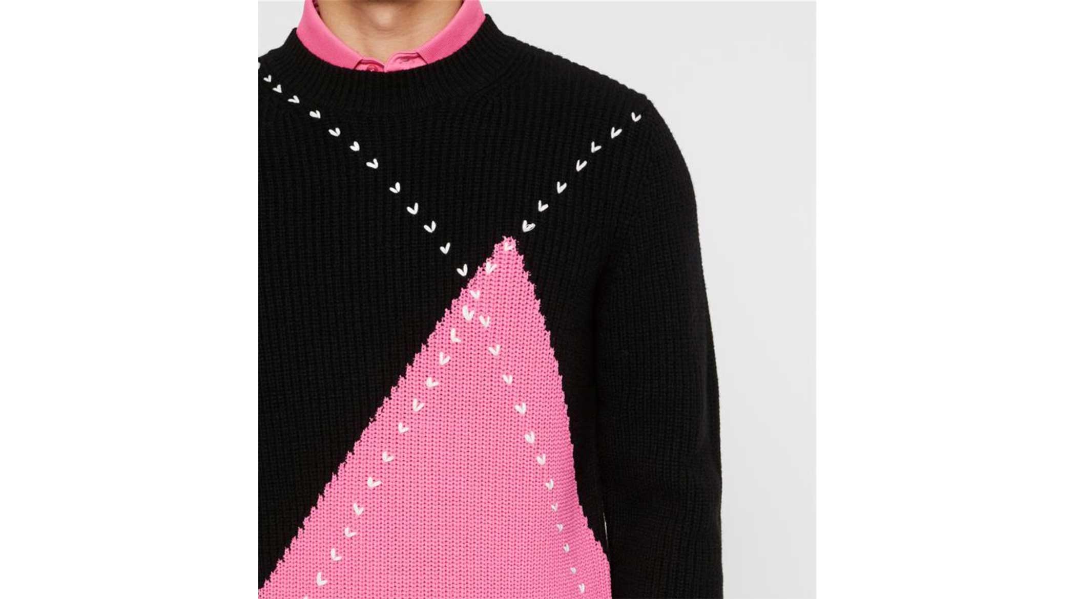j.lindeberg pink and black argyle sweater