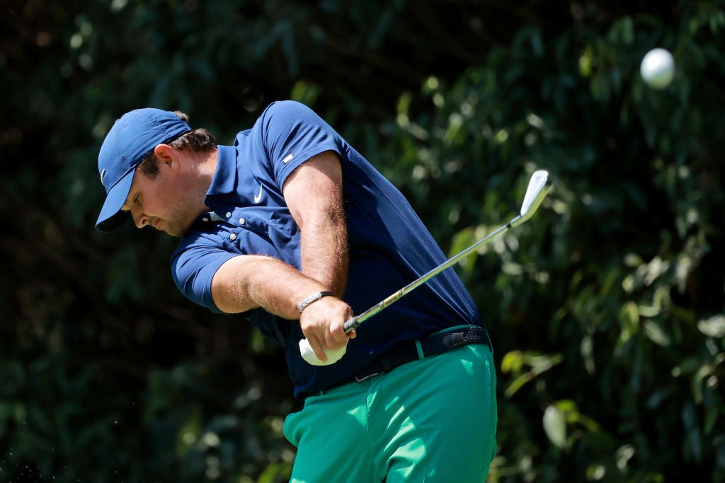 MEXICO CITY, MEXICO - FEBRUARY 22: Patrick Reed of the United States plays his shot from the second tee during the third round of the World Golf Championships Mexico Championship at Club de Golf Chapultepec on February 22, 2020 in Mexico City, Mexico. (Photo by Hector Vivas/Getty Images)