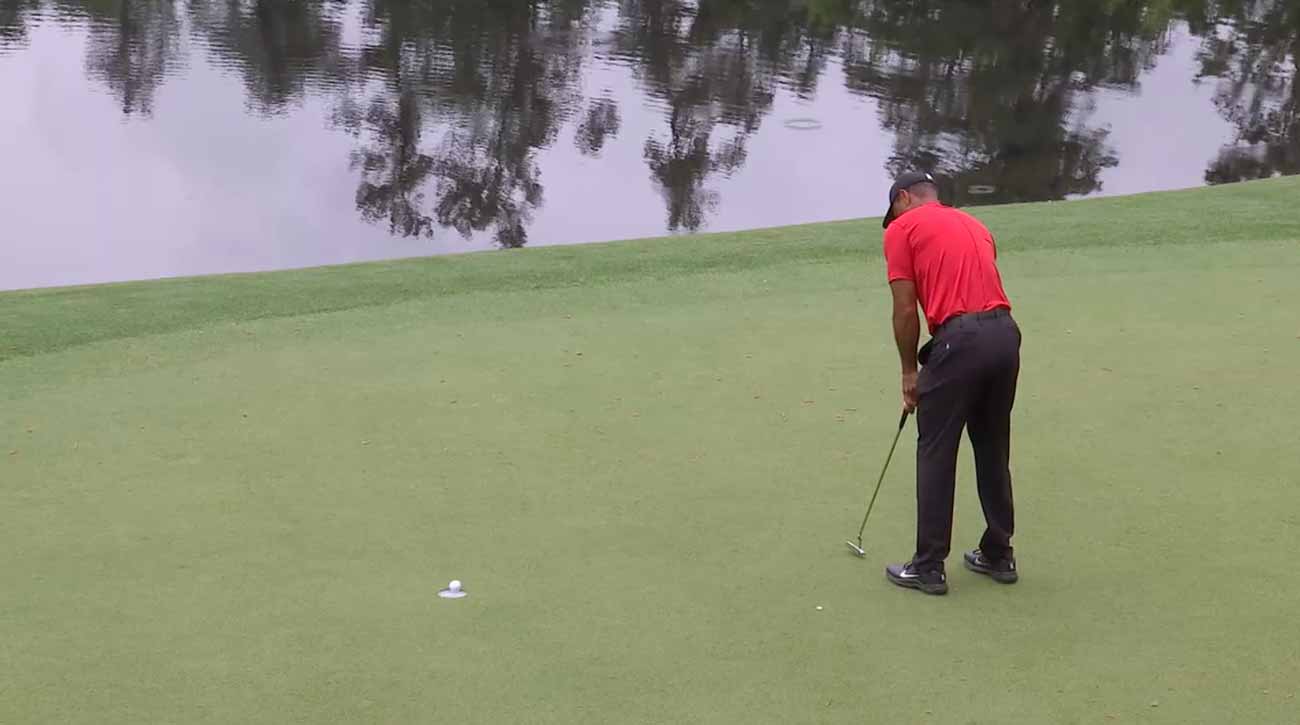 That putt on No. 12 stayed up &mdash; barely &mdash;&nbsp;and Woods was suddenly tied for the lead.