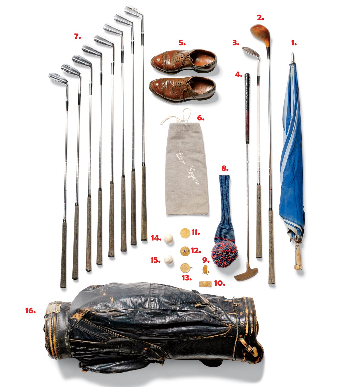 Ben Hogan's golf gear at the USGA Museum.