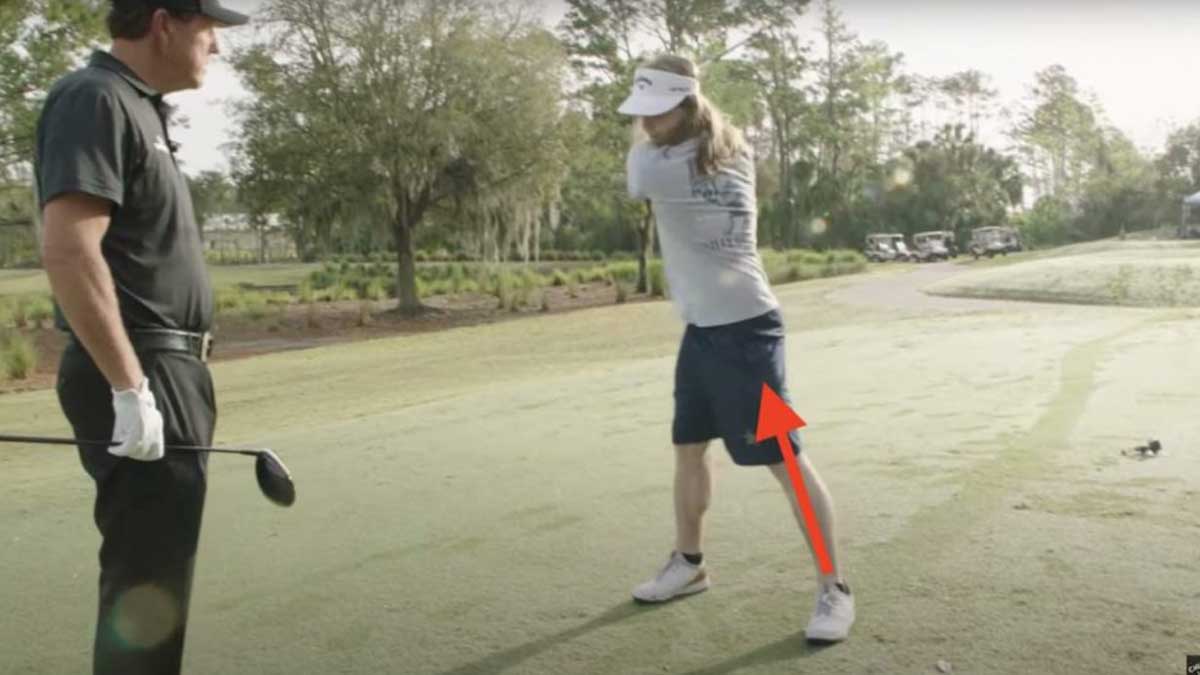 player in backswing