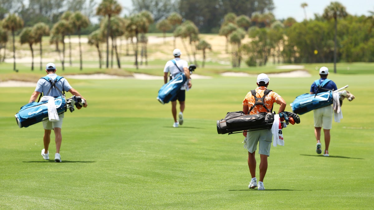Rory McIlroy, Dustin Johnson, Rickie Fowler and Matthew Wolff at Seminole Golf Club.